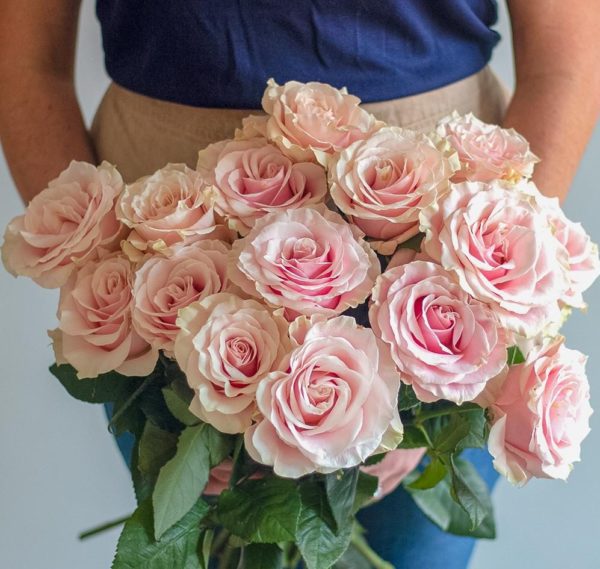 Bouquet de roses - rose poudré