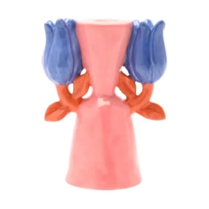 Bougeoir fleur rose